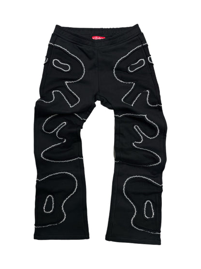 Black Patchwork Sweats